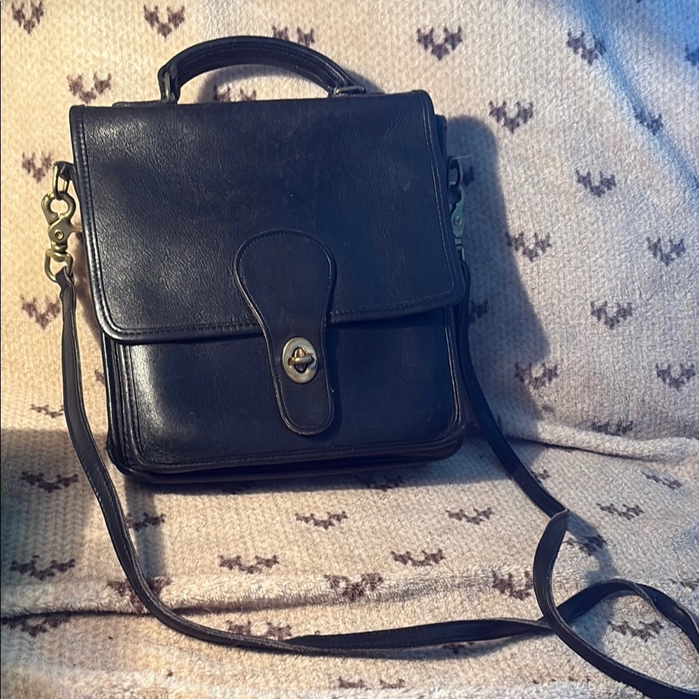 Vintage Coach Black Crossbody Bag with Adjustable Strap Style No. 301